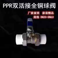 [ppr球阀]全铜PPR双活接铜球阀热熔管阀门20 25 32 双活节球阀 PPR20铜体+钢芯