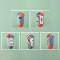 十双装ins女袜短袜潮春夏薄款透明袜轻时尚潮流船袜玻璃丝防勾丝 组合一 五双装