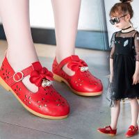 女童皮鞋春款儿童童鞋可爱公主鞋宝宝小皮鞋春秋女童鞋单鞋鞋子女 红色 21码约内长13.0厘米
