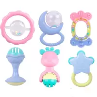 [牙胶摇铃乐器组合/多规格可选]婴儿益智玩具 手抓软胶球 摇铃牙胶 初生儿安抚BB器 萌兔床挂 儿童拍拍鼓 电子琴 摇
