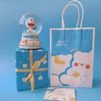 多啦A梦水晶球音乐盒 叮当猫七彩灯光八音盒儿童六一节日生日礼物 中号叮当猫粉+灯光+音乐 普通自用包装