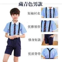 儿童演出服中小学生大合唱服装诗歌朗诵表演幼儿园毕业照班服校服 蓝色短款男 100cm