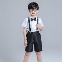 六一儿童合唱服演出服小学生合唱团男女童朗诵幼儿园舞蹈表演服装 男款白背带裤 100