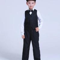 男童礼服马甲套装男孩主持人儿童表演中小学生大合唱演出朗诵服装 单件马甲 130