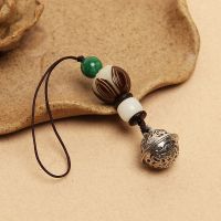 创意流苏菩提莲花手机挂件饰品 男女情侣款挂绳u盘链钥匙挂饰吊坠 挂绳菩提莲花-宫铃款