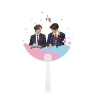 陈情令肖战王一博魏无羡蓝忘机透明扇子应援扇演唱会圆扇 覆膜透扇扇面18*18cm 博肖透扇1