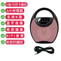 广场舞音箱蓝牙大音量K歌音响户外唱歌手提家用多功能低音炮电脑 [标配版]-迷你粉 [音箱+音频线+话筒]