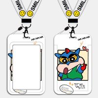 门禁卡卡套带挂绳挂脖滑盖式塑料硬壳蜡笔小新动漫卡通可爱周边 CE[01号图] 单卡套(无挂绳)