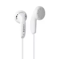 原道vido入门级发烧hifi平头塞重低音立体声高保真高音质耳机带麦 白色(无麦)一条