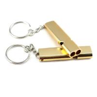 救生哨高频无核脆哨救援就生哨求救哨子户外高音哨子项链求生2 普通款-双管-(金色2个)-O74