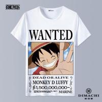 海贼王T恤 路飞 罗 艾斯 索隆动漫周边衣服学生短袖夏季新款 1[单面] S 体重75-90斤