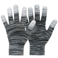 PU条纹涂指手套柔软防滑耐磨多色可选pu条纹涂指手套厂家直供小码 pu涂指黑色(12双)