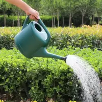 加厚塑料大容量洒水壶淋花壶浇水壶家用浇花壶长嘴园艺喷壶小花洒 GWB墨绿色洒水壶3升(可拆卸花洒头