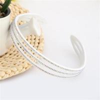 新款有齿发卡洗脸头箍发饰品镶钻发夹水钻头饰宽边带齿防滑发箍女 3排白底彩白钻