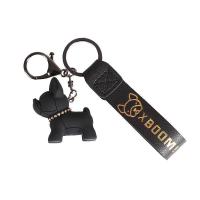 法斗小狗钥匙扣斗牛柴犬钥匙链韩国可爱小狗公仔创意钥匙扣 法斗-黑色