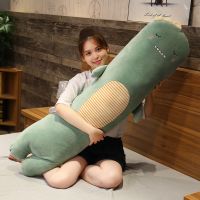 陪你侧睡觉夹腿长条抱枕毛绒玩具女生孕妇懒人床上娃娃公仔可拆洗 绿色恐龙[眯眼] 40厘米适合儿童[拼价促销款]