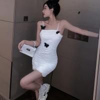 吊带短裙性感外穿2020年夏季新款气质修身抹胸包臀紧身连衣裙子女 白色 S