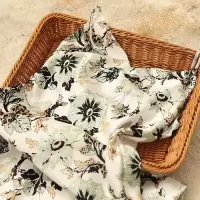 [杭州专柜]印花缎面三醋酸吊带连衣裙女过膝中长款背心裙瘦 浅青绿 L