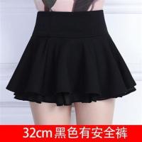 夏款雪纺蛋糕半身裙2019新品性感超短裙女学生迷你小裙子无内衬 黑色有安全裤 S 75-95斤