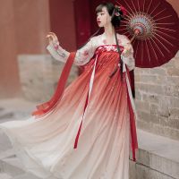 佐馨[春瓷]汉服女齐胸襦裙套装4米5裙摆原创春夏日常非古装 红色套装 XS