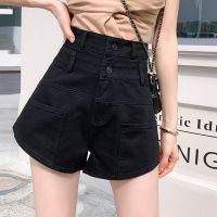 浅色牛仔超短裤女夏季2021新款显瘦弹力百搭辣妹提臀紧身薄款热裤 黑色高腰款 2% 买家加购29 26 建议86-95