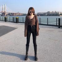 2021春季新款韩版时尚百搭高腰显瘦紧身牛仔裤修身短裤大码热裤女[15天内发货] 黑色常规款 [9989] S 建议80