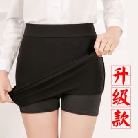包臀裙春夏短裙职业包裙高腰半身裙弹力一步裙黑色工装裙西装裙女 升级款 黑色包裙自带安全裤 40厘米 S [80-95斤]