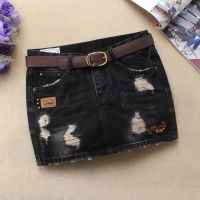 牛仔裙半身裙女2021春夏新款韩版显瘦黑色包臀短裙时尚内衬防走光 黑色 6152 S 建议88-95斤