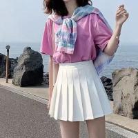 高腰百褶裙女夏季短裙裤裙a字小裙子学生显瘦防走光白色半身裙 白色 XS
