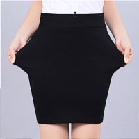 200斤穿半身裙包裙女夏职业弹力一步裙高腰短裙子工装包臀裙显瘦 黑色[无里衬] S 建议100斤以内穿