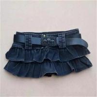 热辣性感夜DS女裙裤弹力荷叶边蛋糕超短裤齐屁包臀迷你牛仔短裙 黑色 S