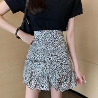 夏季2021年新皱褶防走光半身裙高腰显瘦A字裙子百搭包臀短裙女 白色 【自带安全裤】 S