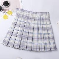 百褶裙短裙高腰女jk格裙短款半身裙2020新款格子学生日系裙子显瘦 罗兰紫 XS
