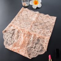 内裤女无痕高腰蕾丝性感加大码提臀收腹透明透视棉裆女士三角内裤 肤色 M (80-110斤)