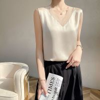 真丝吊带背心女2021夏新潮款桑蚕丝打底辣妹上衣v领气质百搭外穿 香槟色 关注收藏优先发货 S