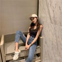 夏季胖MM大码吊带背心女外穿性感少女紧身无袖内搭打底T恤上衣潮 黑色 M [70-90斤内]