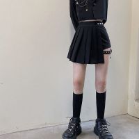 暗黑系套装2021新款女秋季复古黑色小西装外套+百褶半身裙两件套 裙子 S