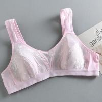 [单件/2件]内衣女中老年无钢圈背心式棉质大码薄款女士文胸罩 粉色 36/80[建议70-85斤]