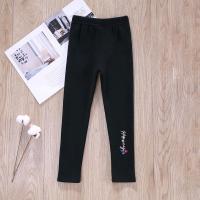 女童打底裤一体绒加絨加厚冬季新款洋气外穿小中大儿童女学生长裤 黑色 (加絨) 小蜜蜂 110 建议身高95-105C