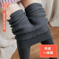 800克冬季蚕丝棉裤女外穿加绒加厚打底裤高腰收腹蚕丝棉保暖裤子 羊胎绒350克[比较厚] M码[80-100斤]