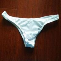 沙骅 男士性感三角比基尼囊袋低腰丝滑内裤紧身高弹半包臀比基尼 白色 153 L