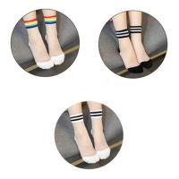 儿童袜子女童袜夏季薄款水晶袜大童透明玻璃丝彩虹条冰丝童袜短袜 三色任选[1双] 3-5岁[建议脚长16-18厘米]