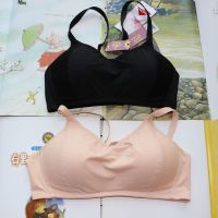 [2件装]宜岱梦抹胸防走光内衣冰丝凉爽小胸薄款聚拢无钢圈文胸 肤色+黑色 34/75