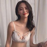 [蝶欣琪]单件/套装日韩系少女内衣无钢圈文胸聚拢性感薄款胸罩 白色单件 32/70A