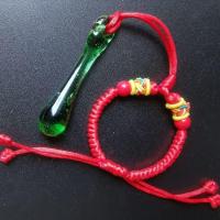 婴儿玻璃磨牙棒宝宝防吃手神器咬牙棒可水煮玻璃牙胶无毒安抚奶嘴 红绳手链玻璃磨牙棒