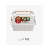 便携汉堡便当盒学生上班族三明治面包保鲜盒水果收纳盒带盖保温盒 白色汉堡盒