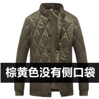 冬季加厚弹力棉衣劳保男工人棉袄棉裤套装冷库工作服防寒短款外套 棕黄无外口袋棉衣 175码[推荐100-125斤]