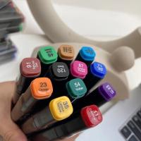 捣蛋童年双头马克笔12色24色48色80色儿童绘画水彩笔黑白杆批发 [12色]黑杆