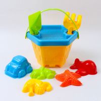 儿童沙滩玩具桶玩沙玩具戏水玩具海边亲子趣味玩具袋装益智玩具 网袋沙滩小桶9件套