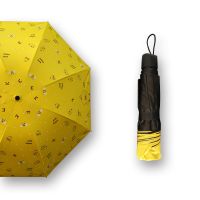 全自动雨伞三折叠晴雨伞防晒防紫外线太阳伞卡通女学生韩版双人伞 [手动]黄色外翻伞 55